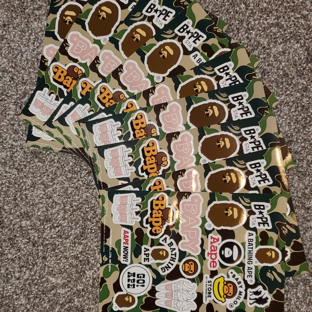 One Single Sheet of 2020 A Bathing Ape Stickers